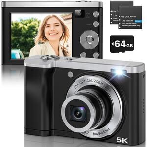 5K Digital Camera Ultra HD 10X Optical Zoom Flash Dual Cameras